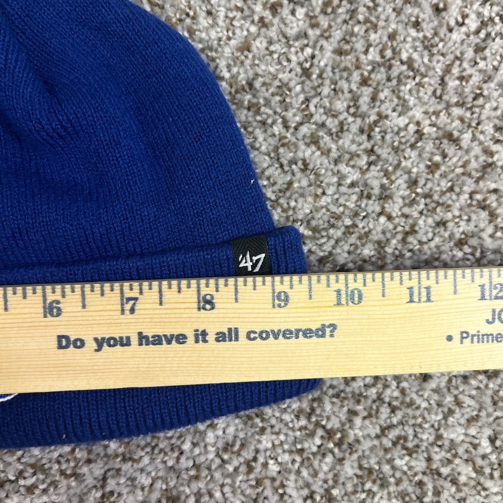 47 Brand Buffalo Bills Beanie Hat Royal Blue Knit Cuffed Winter Cap NFL Logo - Picture 3 of 4